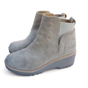 DV by Dolce Vita Rango Wedge Ankle Boot Size 7 Stone Khaki Suede